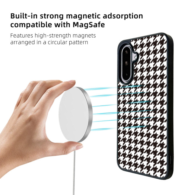 Coque Samsung Galaxy A37 Black White Houndstooth