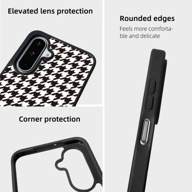 Coque Samsung Galaxy A37 Black White Houndstooth