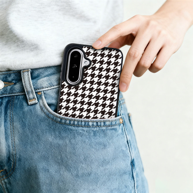 Coque Samsung Galaxy A37 Black White Houndstooth