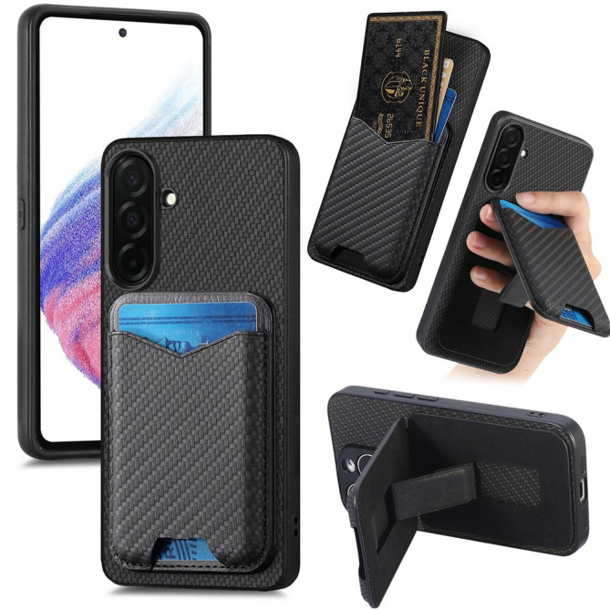 Coque Samsung Galaxy A37 CASENEO Fibre de Carbone avec Support