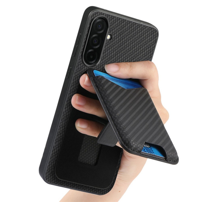 Coque Samsung Galaxy A37 CASENEO Fibre de Carbone avec Support