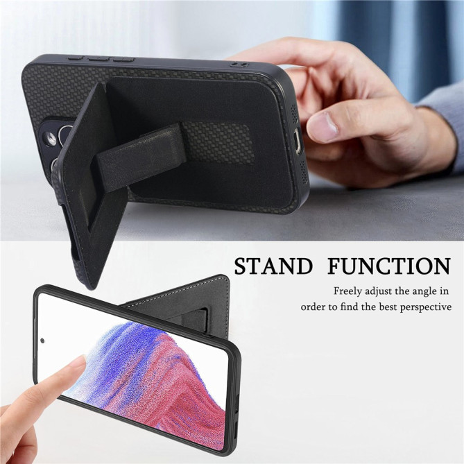 Coque Samsung Galaxy A37 CASENEO Fibre de Carbone avec Support