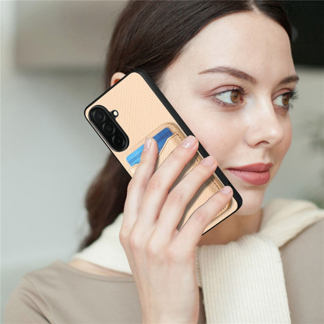 Coque Samsung Galaxy A37 CASENEO Fibre de Carbone avec Support