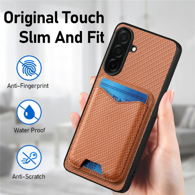 Coque Samsung Galaxy A37 CASENEO Fibre de Carbone avec Support