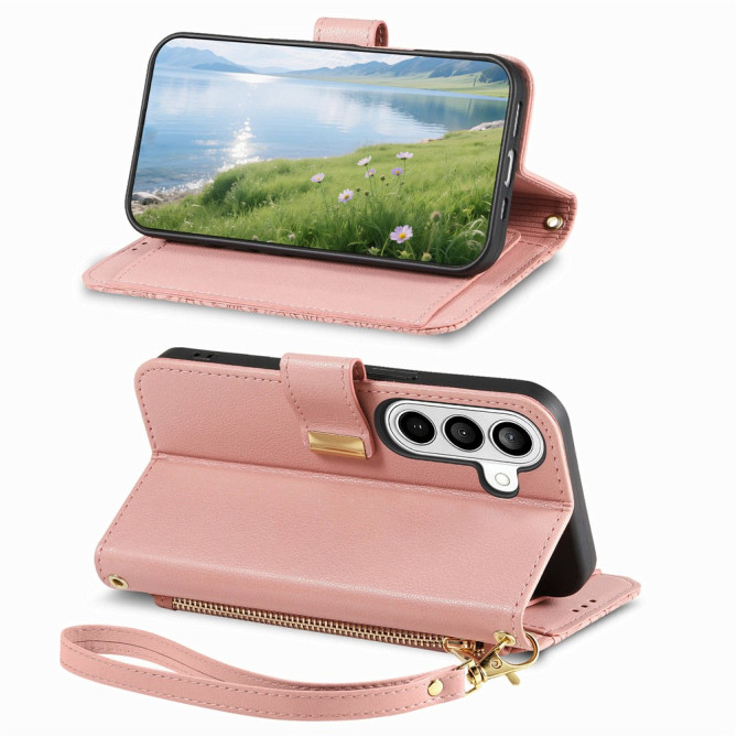 Housse Samsung Galaxy A37 Floral Fermeture Éclair