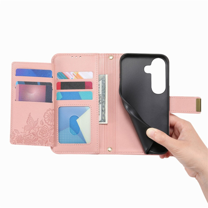 Housse Samsung Galaxy A37 Floral Fermeture Éclair