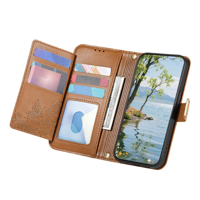 Housse Samsung Galaxy A37 Floral Fermeture Éclair