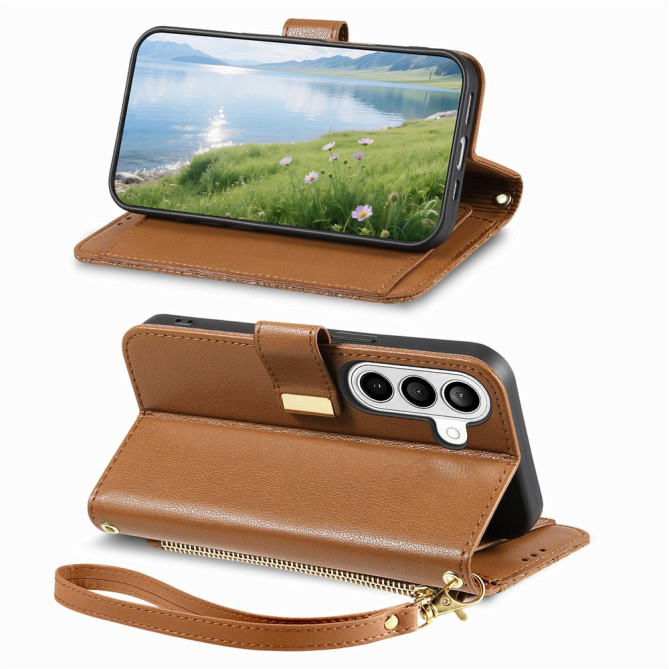 Housse Samsung Galaxy A37 Floral Fermeture Éclair