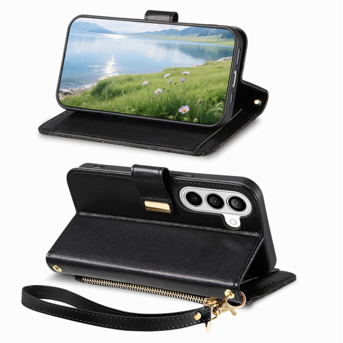 Housse Samsung Galaxy A37 Floral Fermeture Éclair