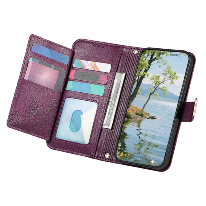 Housse Samsung Galaxy A37 Floral Fermeture Éclair