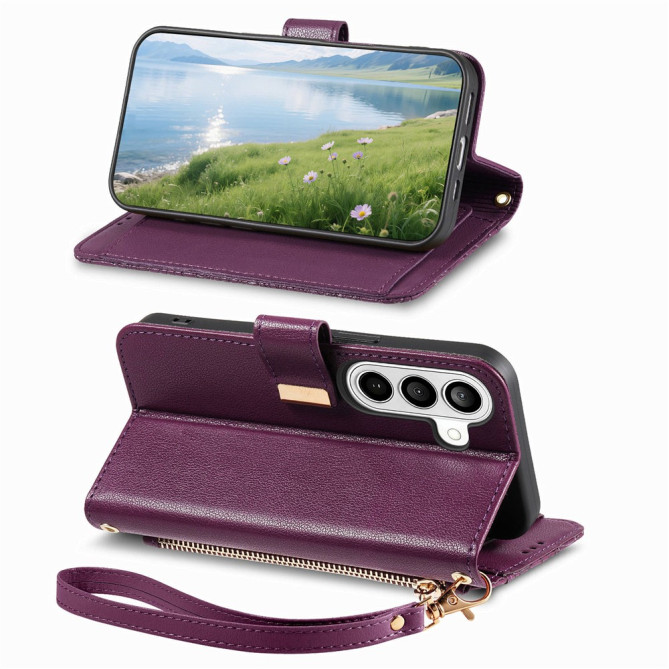 Housse Samsung Galaxy A37 Floral Fermeture Éclair