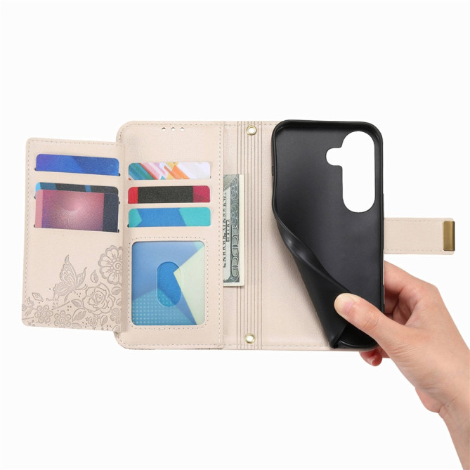 Housse Samsung Galaxy A37 Floral Fermeture Éclair