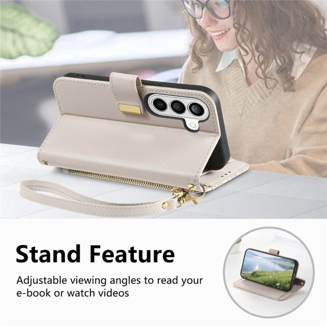 Housse Samsung Galaxy A37 Floral Fermeture Éclair