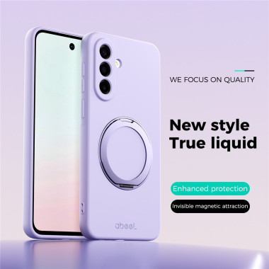 Coque Samsung Galaxy A37 ABEEL Toucher Soie Silicone Liquide avec Support