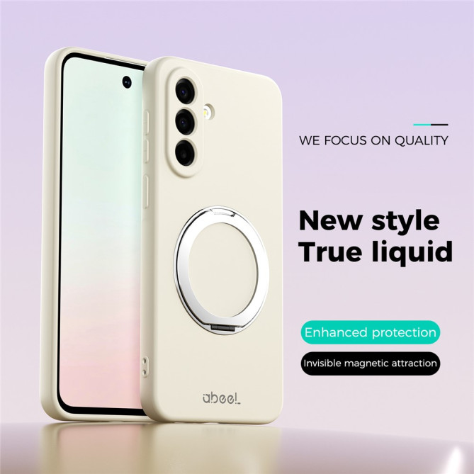 Coque Samsung Galaxy A37 ABEEL Toucher Soie Silicone Liquide avec Support