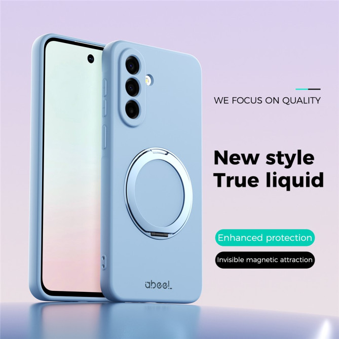 Coque Samsung Galaxy A37 ABEEL Toucher Soie Silicone Liquide avec Support