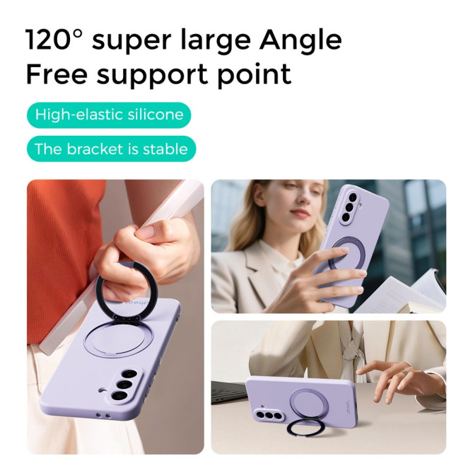 Coque Samsung Galaxy A37 ABEEL Toucher Soie Silicone Liquide avec Support