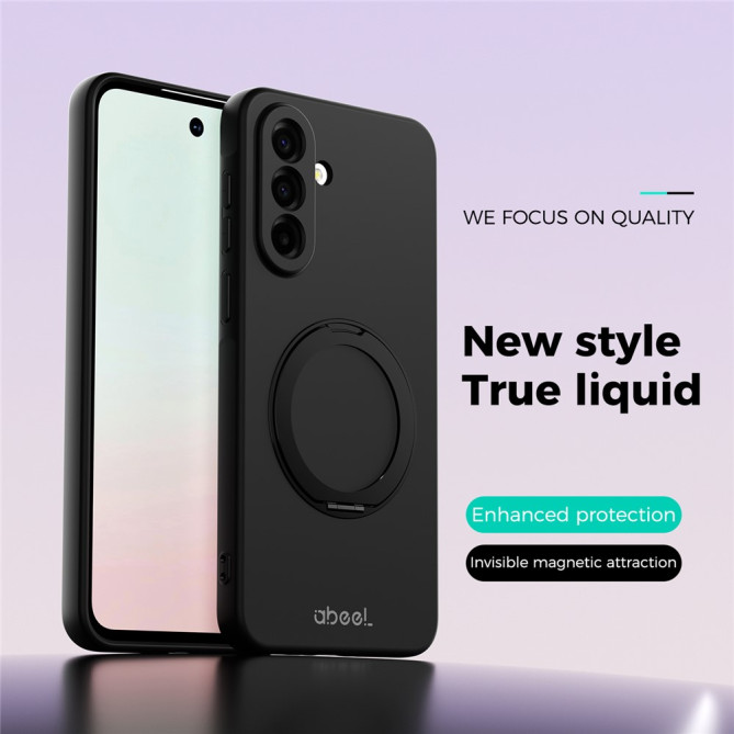 Coque Samsung Galaxy A37 ABEEL Toucher Soie Silicone Liquide avec Support