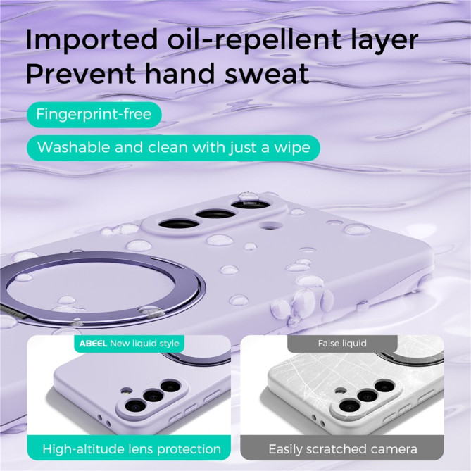 Coque Samsung Galaxy A37 ABEEL Toucher Soie Silicone Liquide avec Support