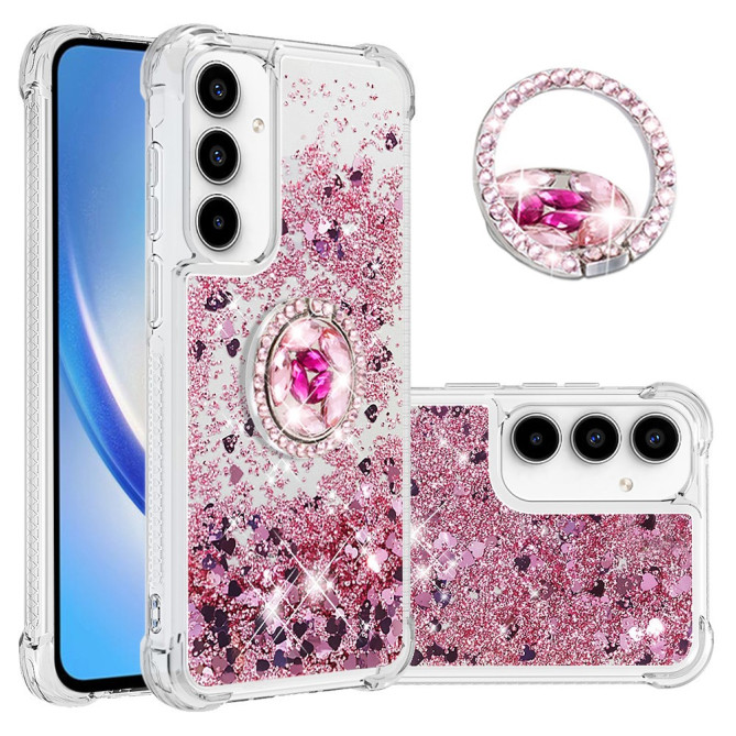 Coque Samsung Galaxy A37 Cœur Rose Doré avec Support