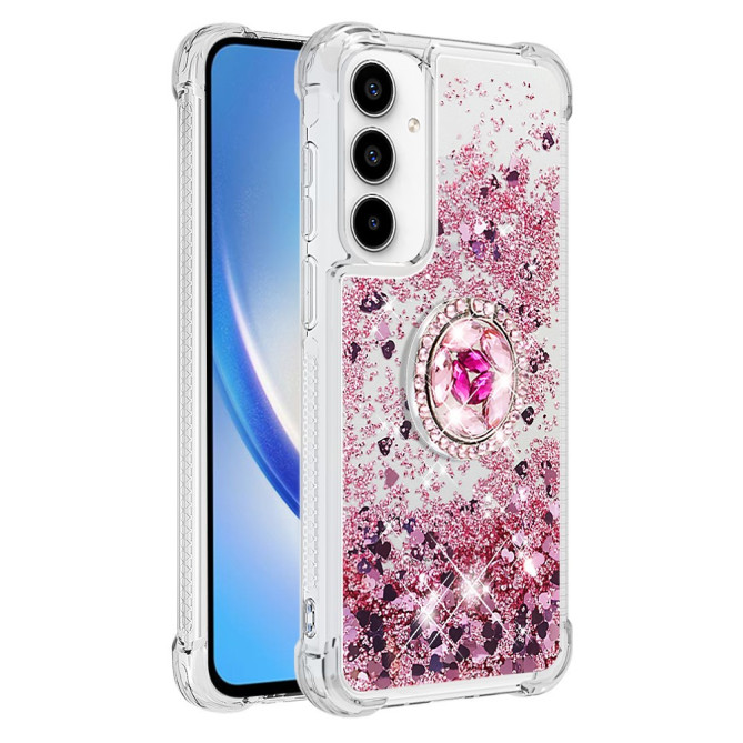 Coque Samsung Galaxy A37 Cœur Rose Doré avec Support