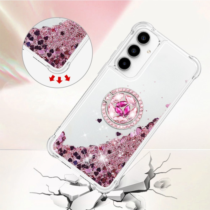 Coque Samsung Galaxy A37 Cœur Rose Doré avec Support