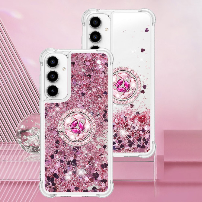 Coque Samsung Galaxy A37 Cœur Rose Doré avec Support