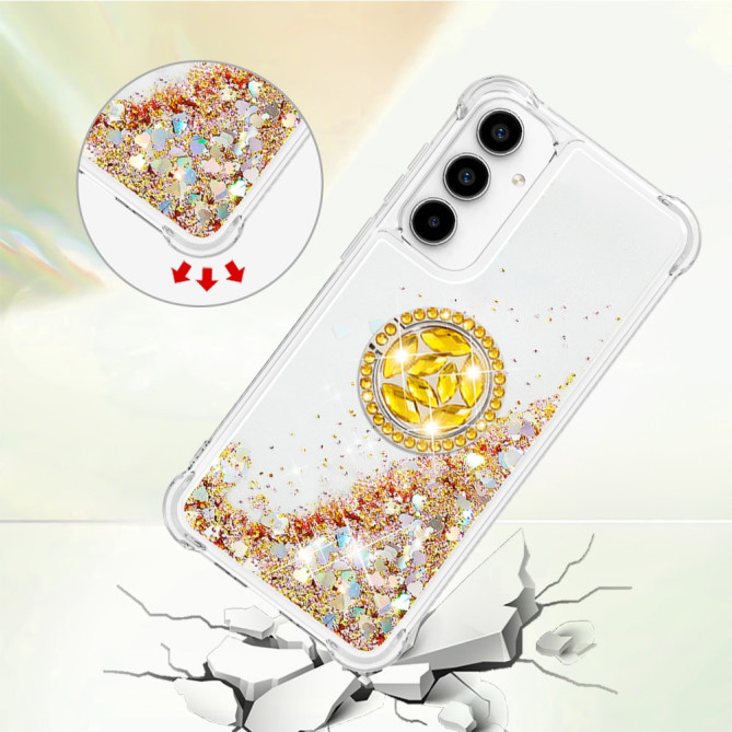 Coque Samsung Galaxy A37 Cœur Doré avec Support