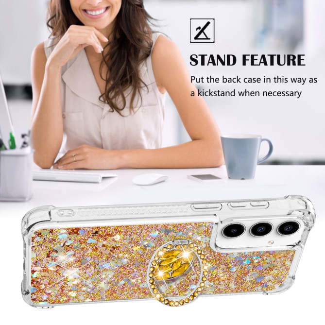 Coque Samsung Galaxy A37 Cœur Doré avec Support