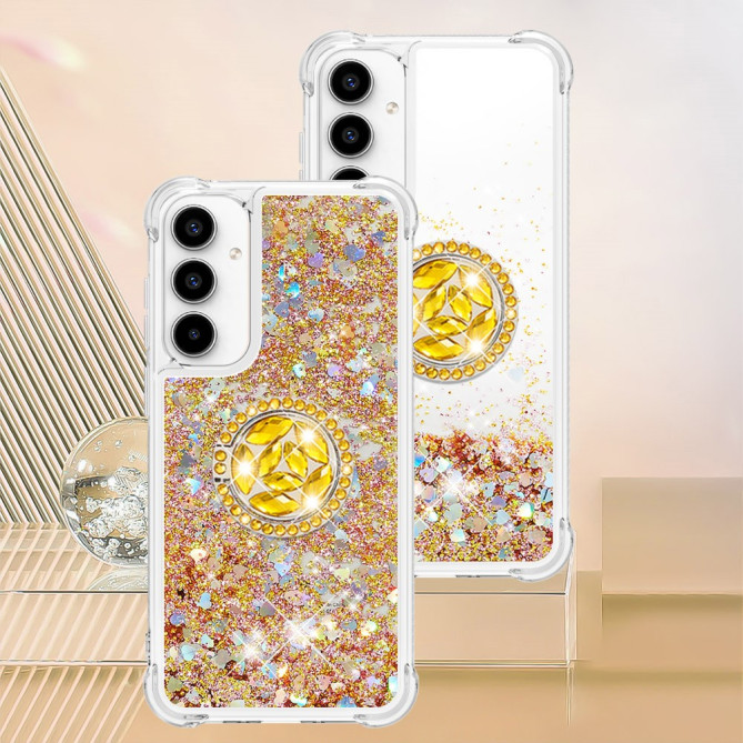 Coque Samsung Galaxy A37 Cœur Doré avec Support