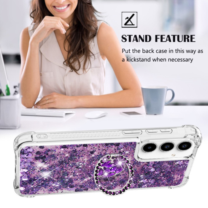 Coque Samsung Galaxy A37 Cœur Violet Foncé avec Support