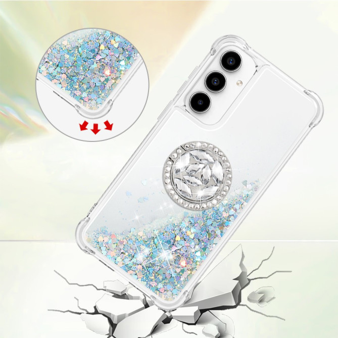 Coque Samsung Galaxy A37 Cœur Argent avec Support