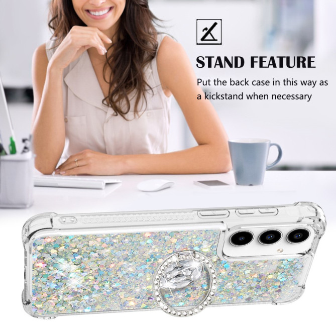 Coque Samsung Galaxy A37 Cœur Argent avec Support