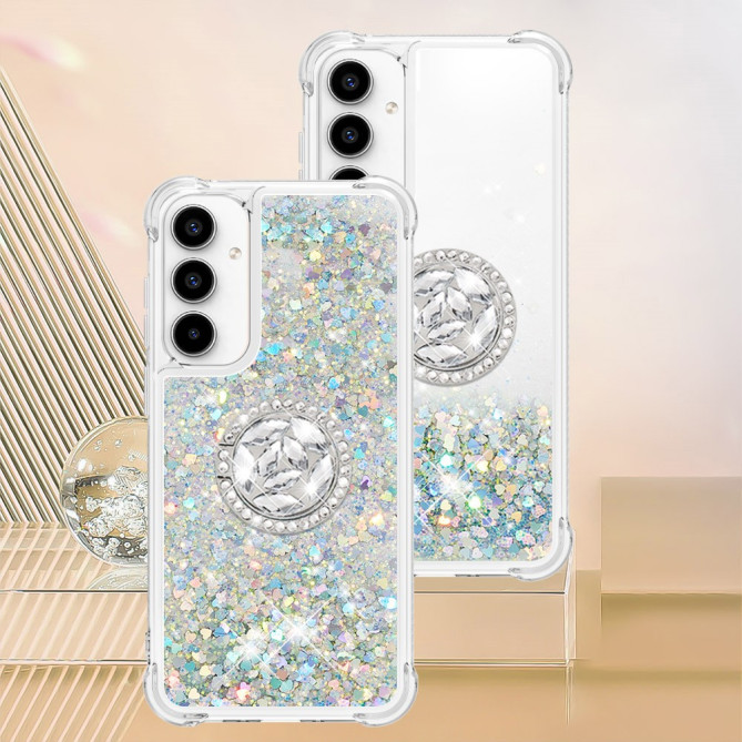 Coque Samsung Galaxy A37 Cœur Argent avec Support