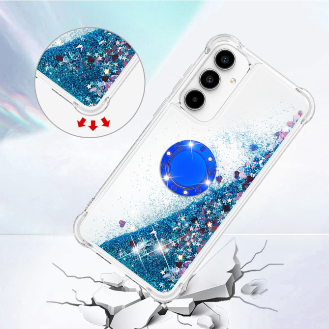 Coque Samsung Galaxy A37 Cœur Bleu avec Support