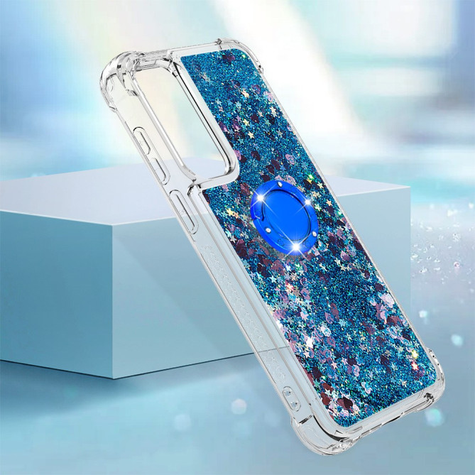 Coque Samsung Galaxy A37 Cœur Bleu avec Support