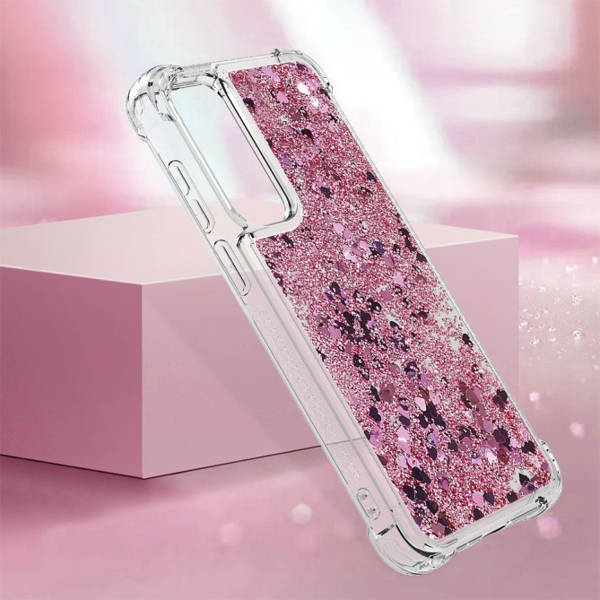 Coque Samsung Galaxy A37 Cœur Rose Doré Anti-Chocs