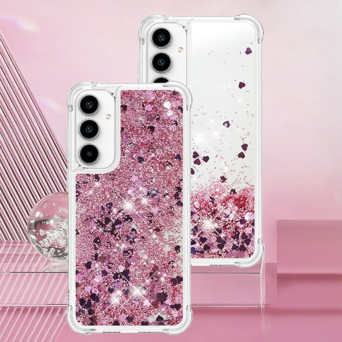 Coque Samsung Galaxy A37 Cœur Rose Doré Anti-Chocs
