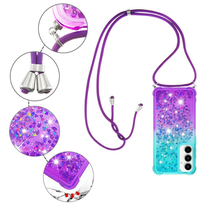 Coque Samsung Galaxy A37 Sky Blue / Purple Dragonne