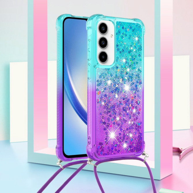 Coque Samsung Galaxy A37 Sky Blue / Purple Dragonne
