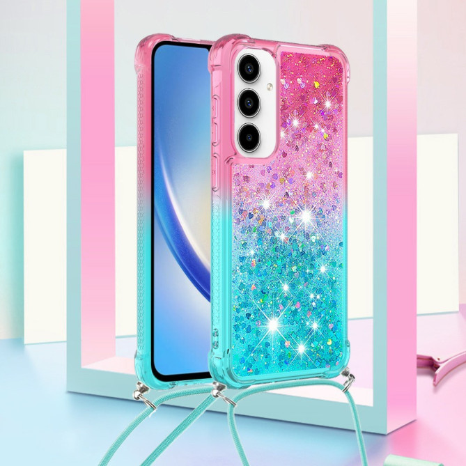 Coque Samsung Galaxy A37 Pink / Sky Blue Dragonne