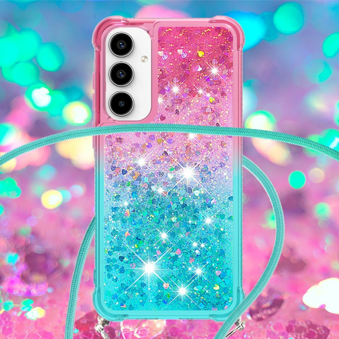 Coque Samsung Galaxy A37 Pink / Sky Blue Dragonne