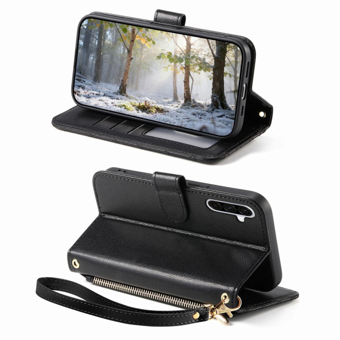 Housse Samsung Galaxy A37 Simili Cuir Fermeture Éclair ILIA