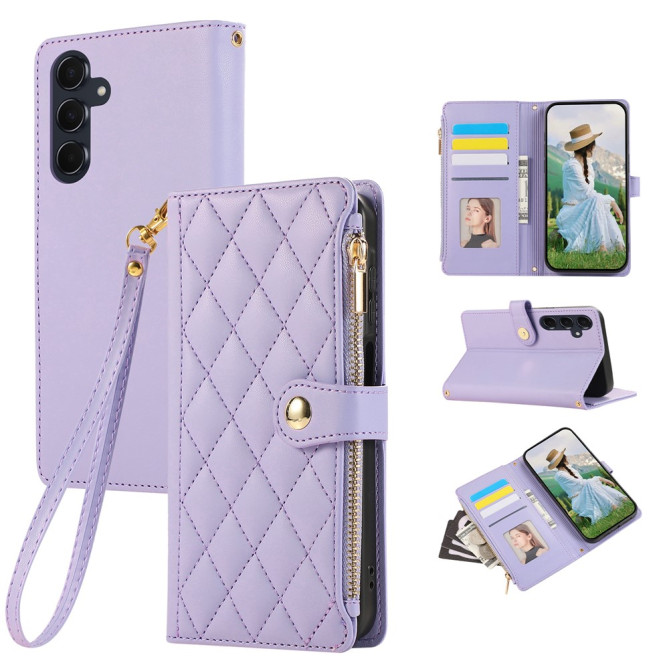 Housse Samsung Galaxy A37 Losange Fermeture Éclair