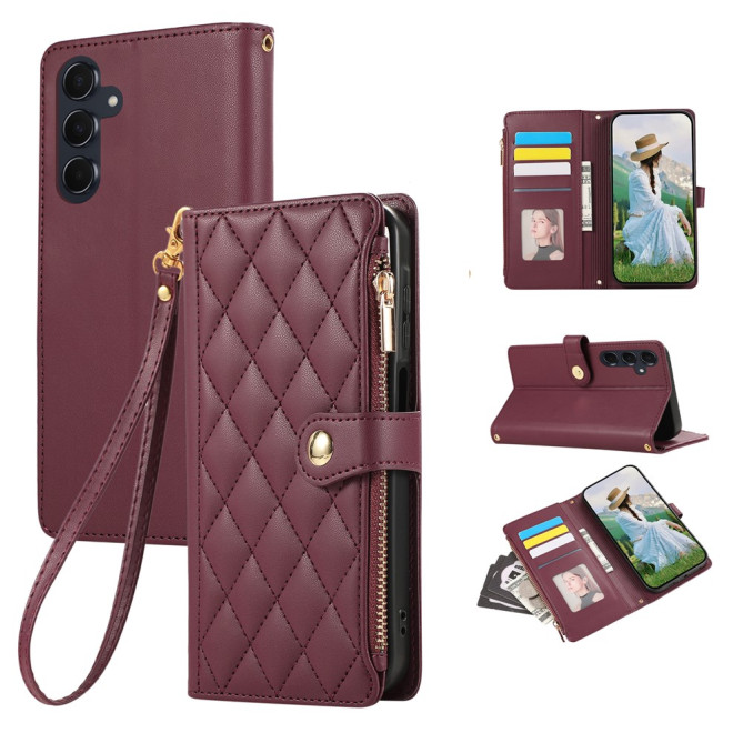 Housse Samsung Galaxy A37 Losange Fermeture Éclair