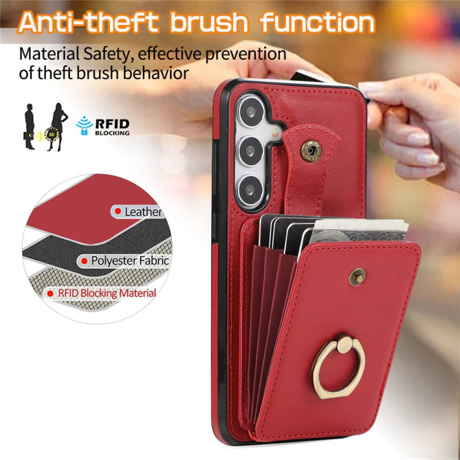 Coque Samsung Galaxy A37 Simili Cuir Support Dragonne