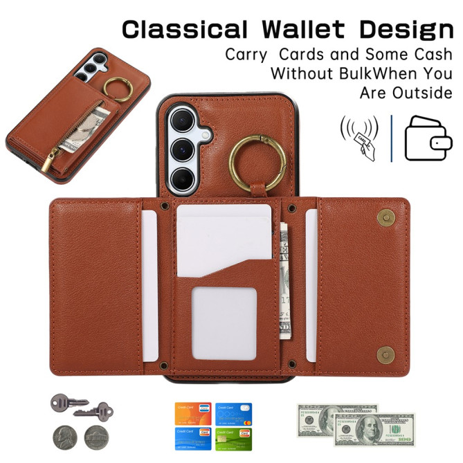 Housse Samsung Galaxy A37 Simili Cuir Fermeture Éclair LUNA