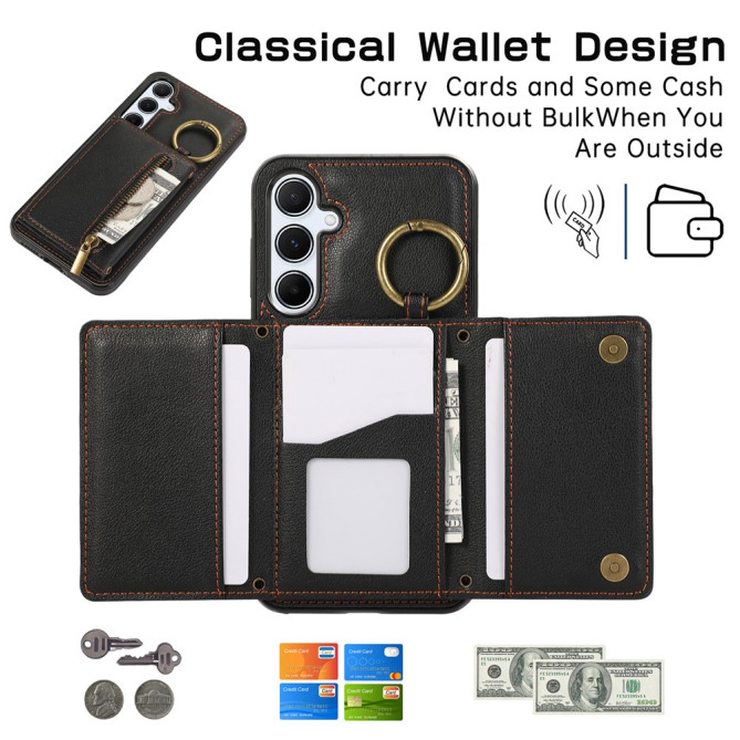 Housse Samsung Galaxy A37 Simili Cuir Fermeture Éclair LUNA