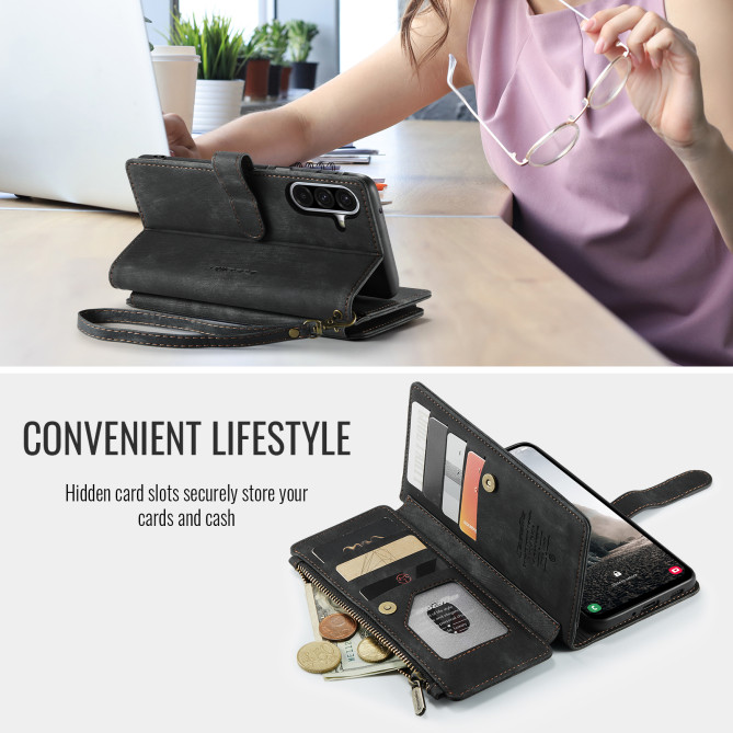 Housse Samsung Galaxy A37 CASEME Simili Cuir Fermeture Éclair