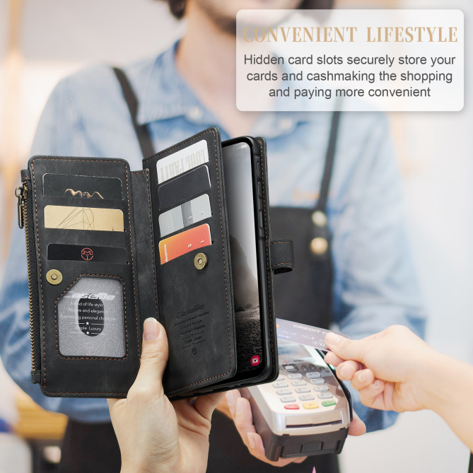 Housse Samsung Galaxy A37 CASEME Simili Cuir Fermeture Éclair